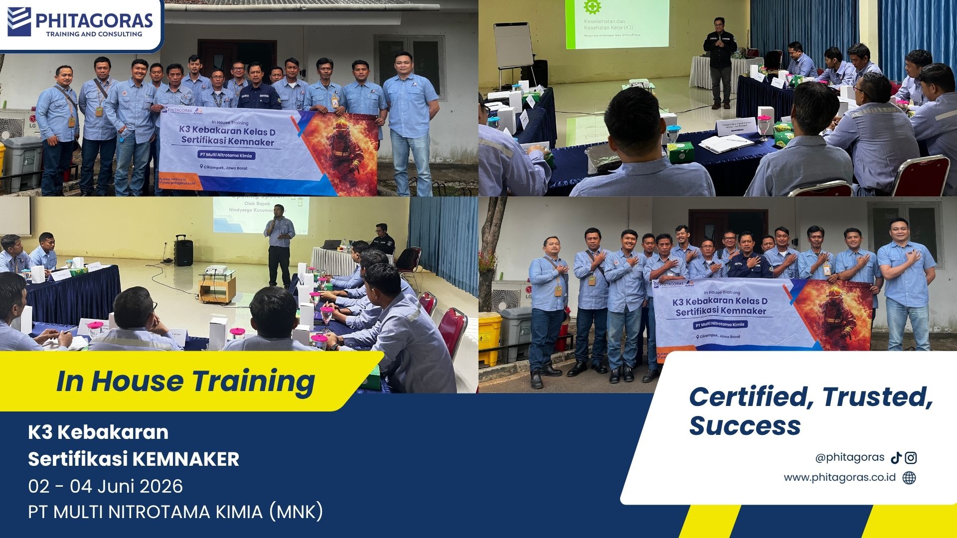 foto bersama In House Training K3 Kebakaran Sertifikasi KEMNAKER - PT MULTI NITROTAMA KIMIA (MNK)