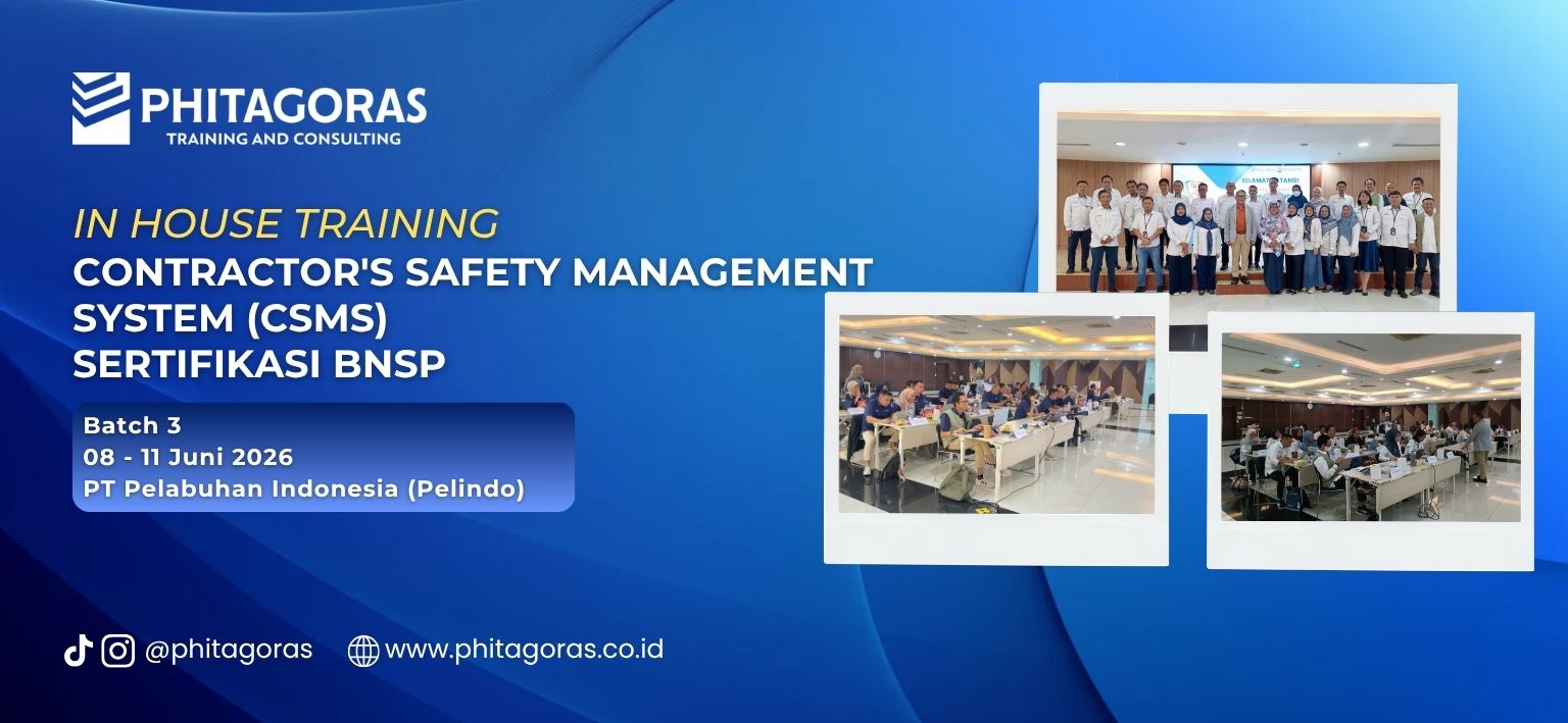 header In House Training Contractor's Safety Management System (CSMS) Sertifikasi BNSP - PT Pelabuhan Indonesia (Pelindo) 08 - 11 Juni 2026 Batch 3