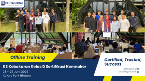 Foto bersama Offline Training K3 Kebakaran Kelas D Sertifikasi Kemnaker, 23 - 25 Juni 2026, Aviary Park Bintaro