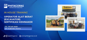 Header In House Training Operator Alat Berat (Excavator) Sertifikasi Kemnaker - PT Trakindo Utama 13 - 16 Juli 2026