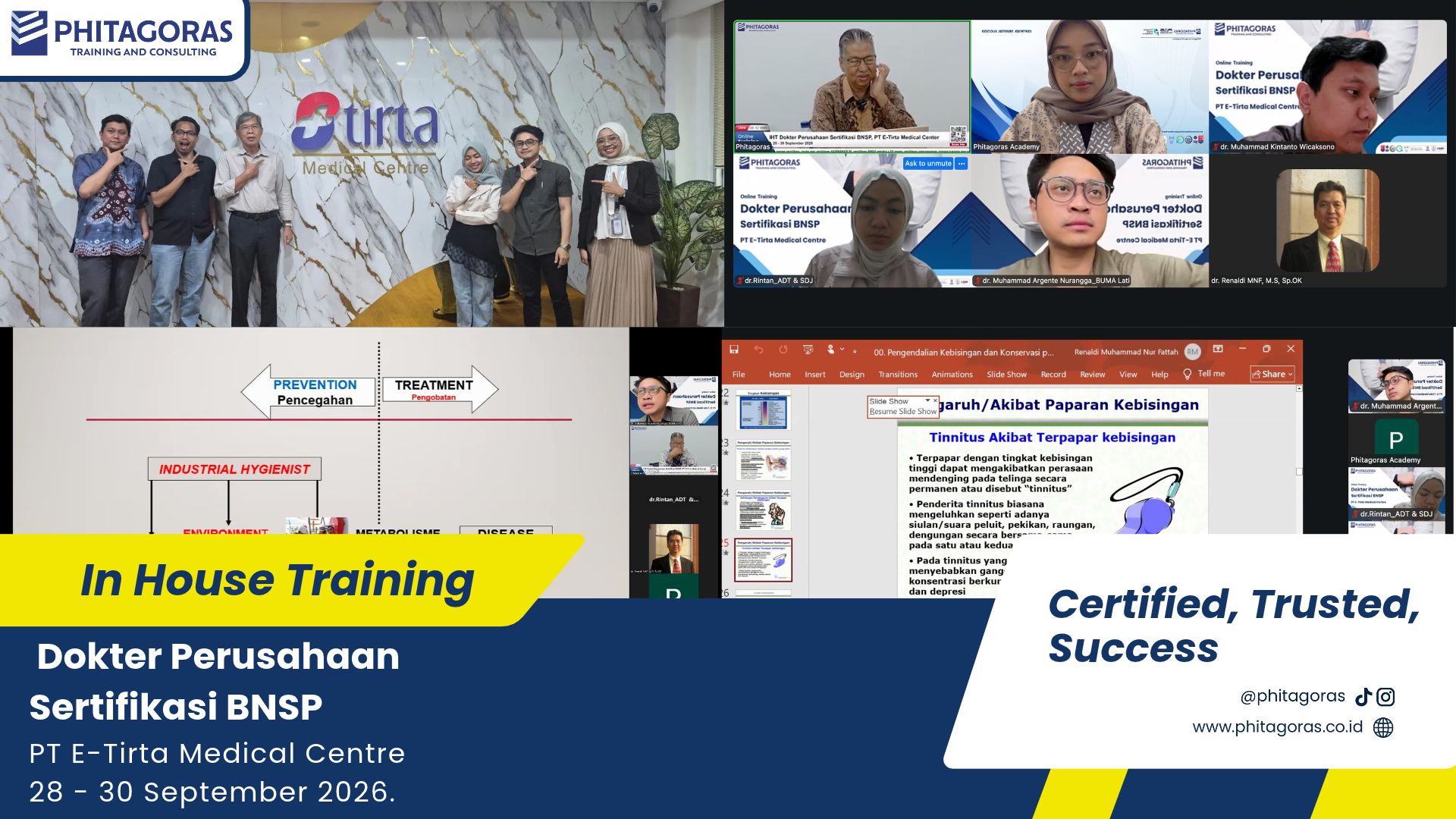 Dokter Perusahaan Sertifikasi BNSP - PT E-Tirta Medical Centre 28 - 30 September 2026.
