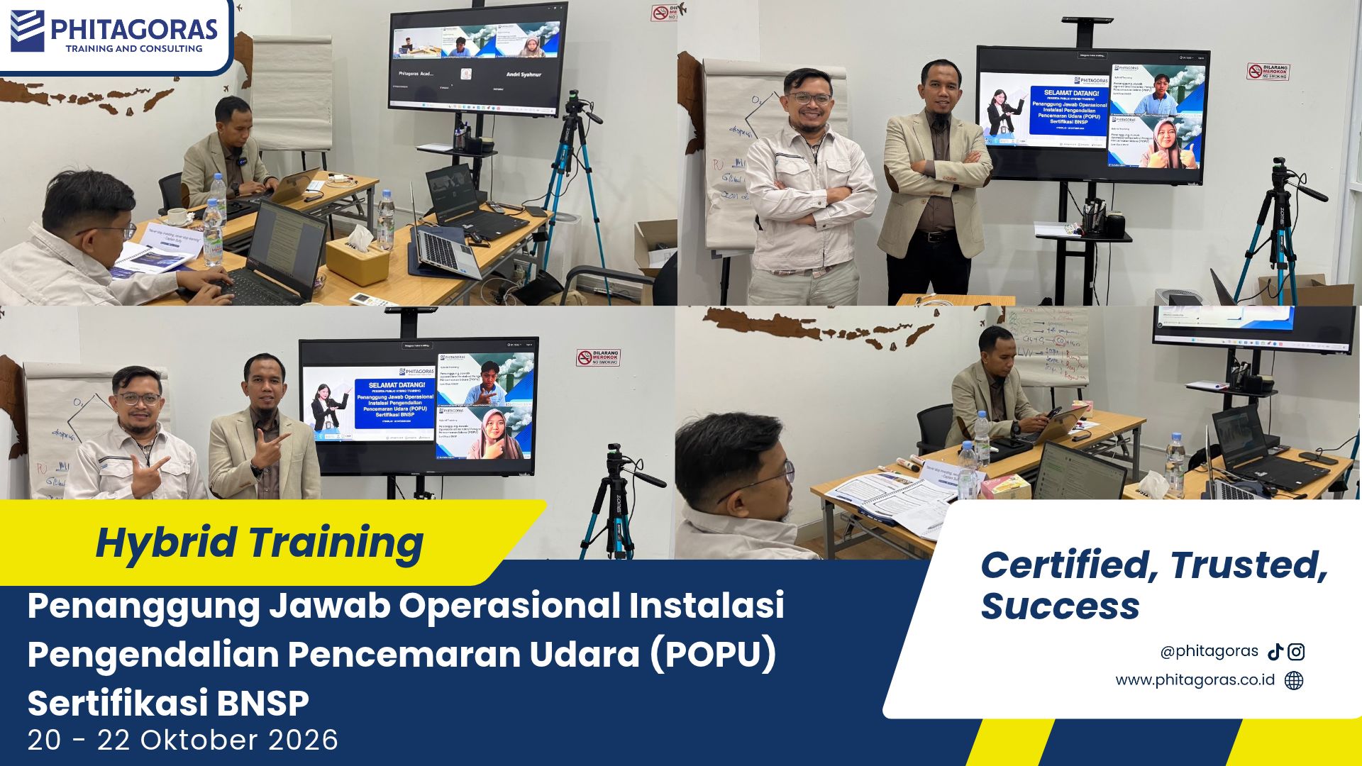 Foto Bersama Hybrid Training Penanggung Jawab Operasional Instalasi Pengendalian Pencemaran Udara (POPU) Sertifikasi BNSP 20 - 22 Oktober 2026