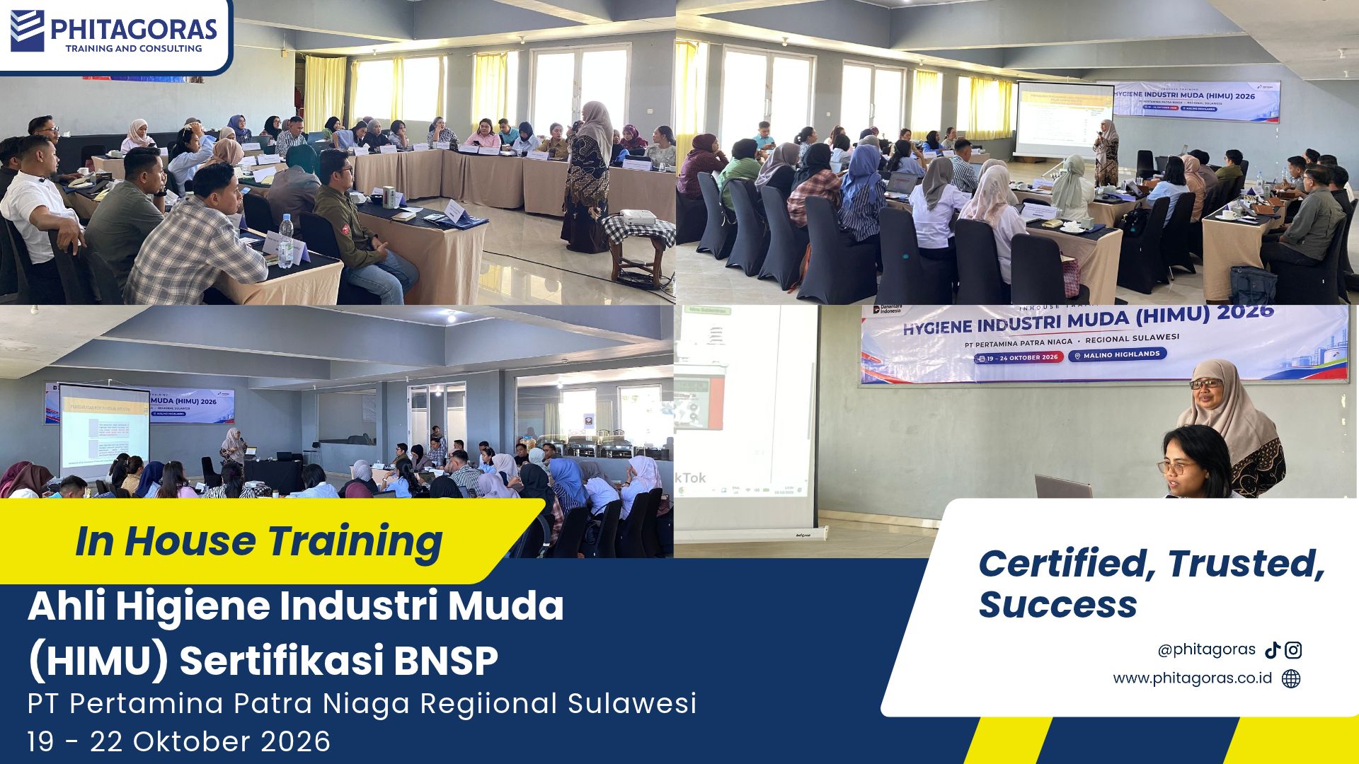 Foto Bersama In House Training Ahli Higiene Industri Muda (HIMU) Sertifikasi BNSP - PT Pertamina Patra Niaga Regiional Sulawesi 19 - 22 Oktober 2026