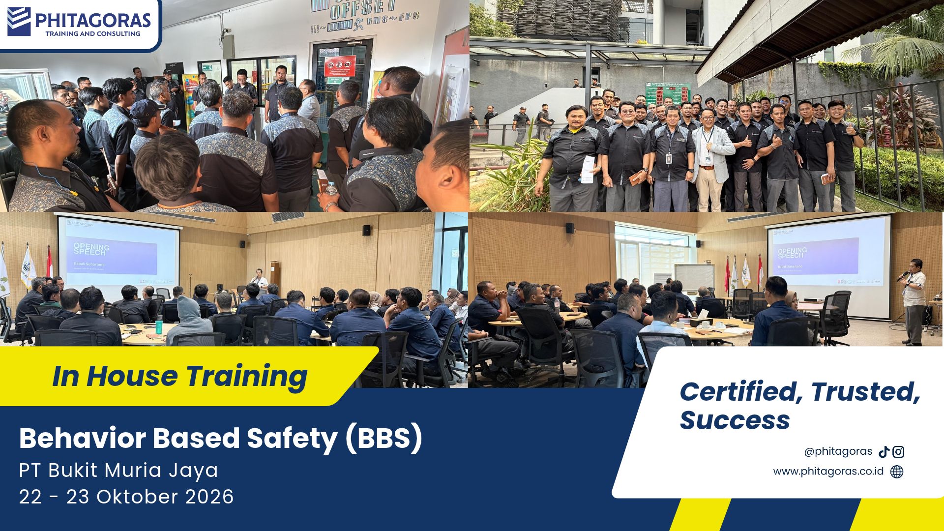 Foto Bersama In House Training Behavior Based Safety (BBS) - PT Bukit Muria Jaya 22 - 23 Oktober 2026