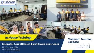 Foto Bersama In House Training Operator Forklift kelas 1 sertifikasi Kemnaker - PT Trakindo Utama 21 - 24 Juli 2026