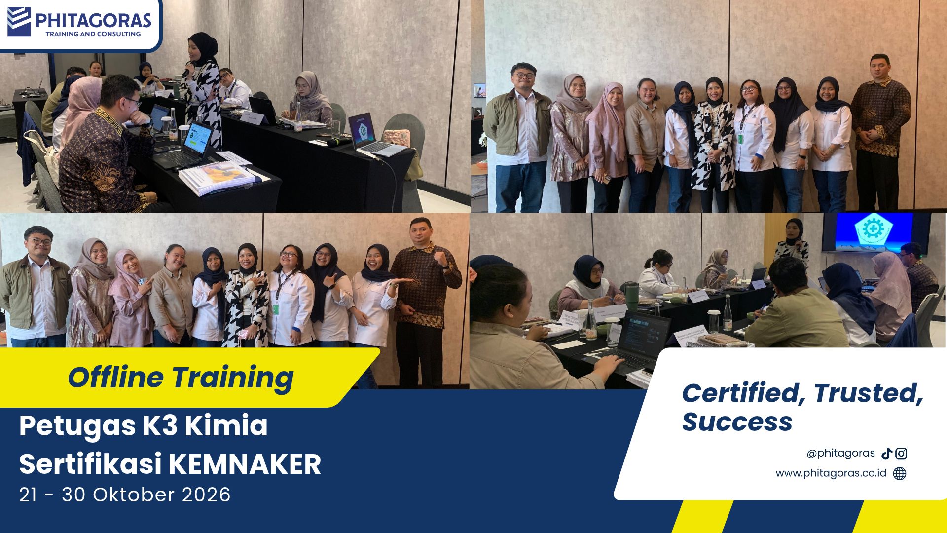 Foto Bersama Offline Training Petugas K3 Kimia Sertifikasi KEMNAKER 21 - 30 Oktober 2026