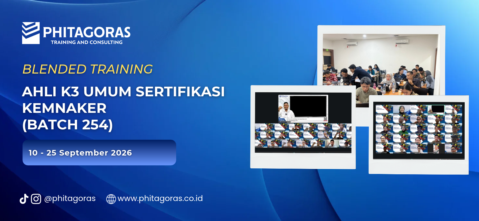 Header Blended Training - Ahli K3 Umum Sertifikasi Kemnaker 10 - 25 September 2026 (Batch 254).