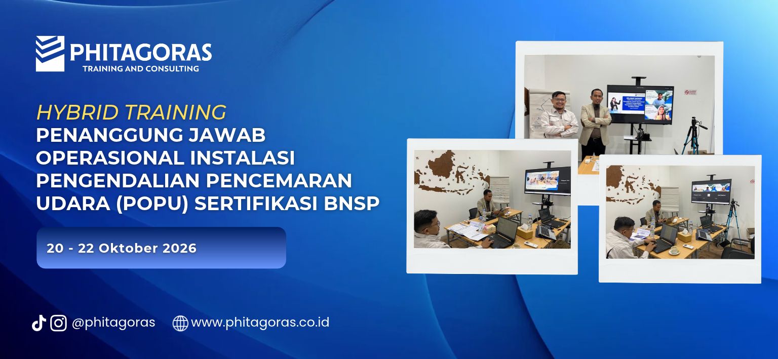 Header Hybrid Training Penanggung Jawab Operasional Instalasi Pengendalian Pencemaran Udara (POPU) Sertifikasi BNSP 20 - 22 Oktober 2026