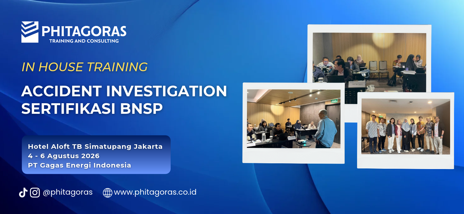 Header In House Training Accident Investigation Sertifikasi BNSP - PT Gagas Energi Indonesia 4 - 6 Agustus 2026 di Hotel Aloft TB Simatupang Jakarta