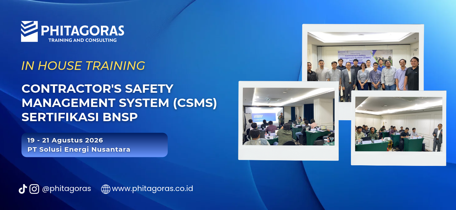 Header In House Training Contractor's Safety Management System (CSMS) Sertifikasi BNSP - PT Solusi Energi Nusantara, 19 - 21 Agustus 2026 (1)