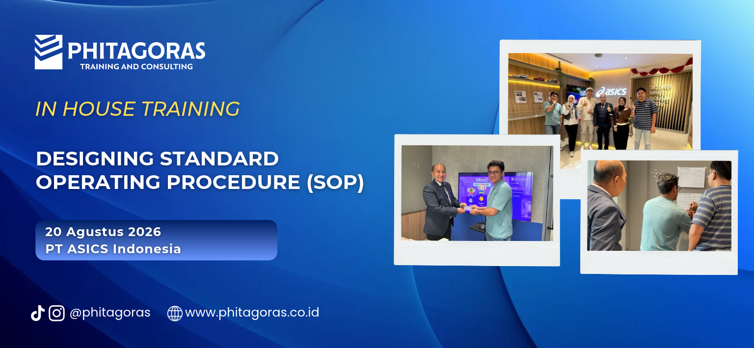 Header In House Training Designing Standard Operating Procedure (SOP) - PT ASICS Indonesia, 20 Agustus 2026
