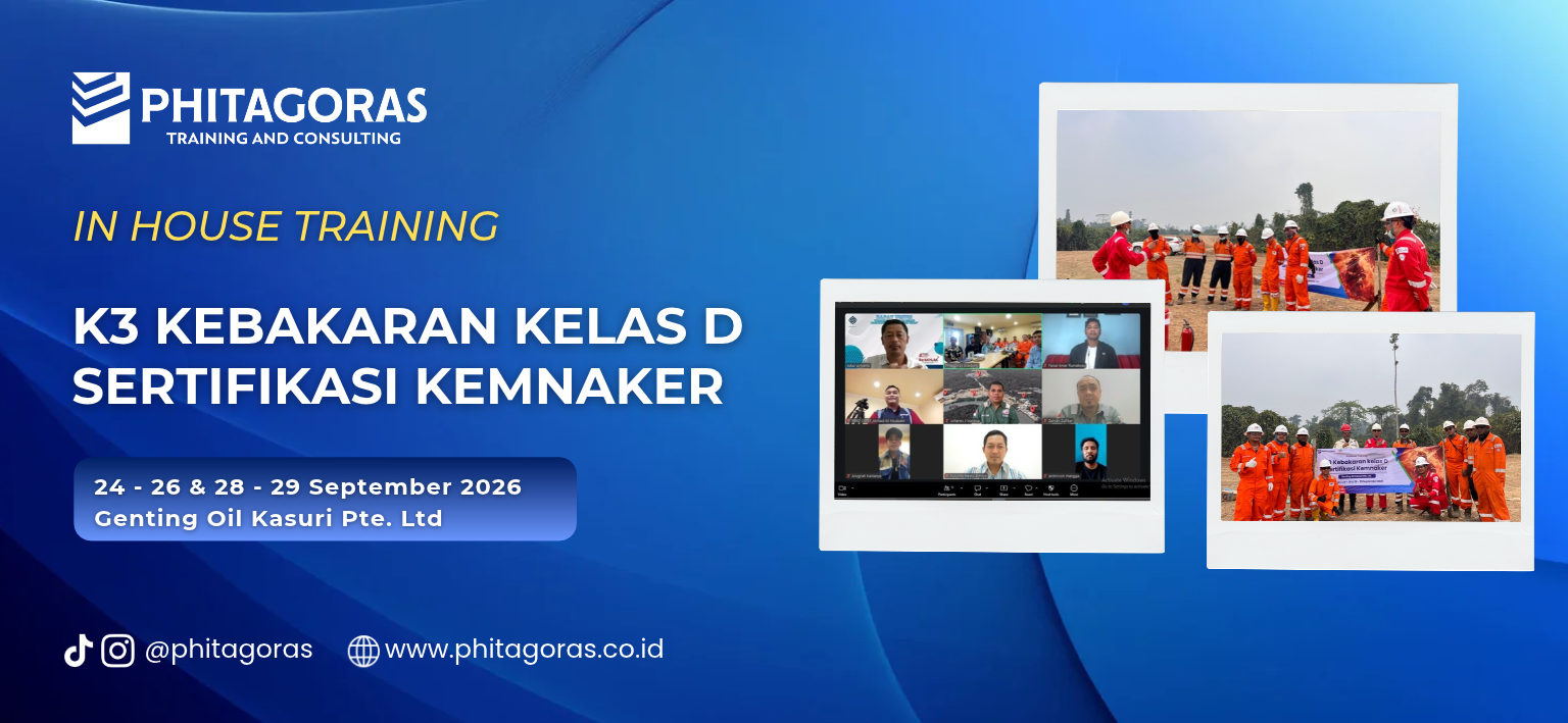 Header In House Training K3 Kebakaran kelas D Sertifikasi Kemnaker - Genting Oil Kasuri Pte. Ltd. , 24 - 26 & 28 - 29 September 2026