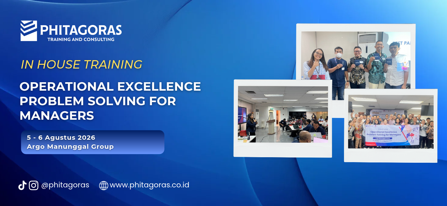 Header In House Training Operational Excellence Problem Solving for Managers - Argo Manunggal Group - 5 - 6 Agustus 2026