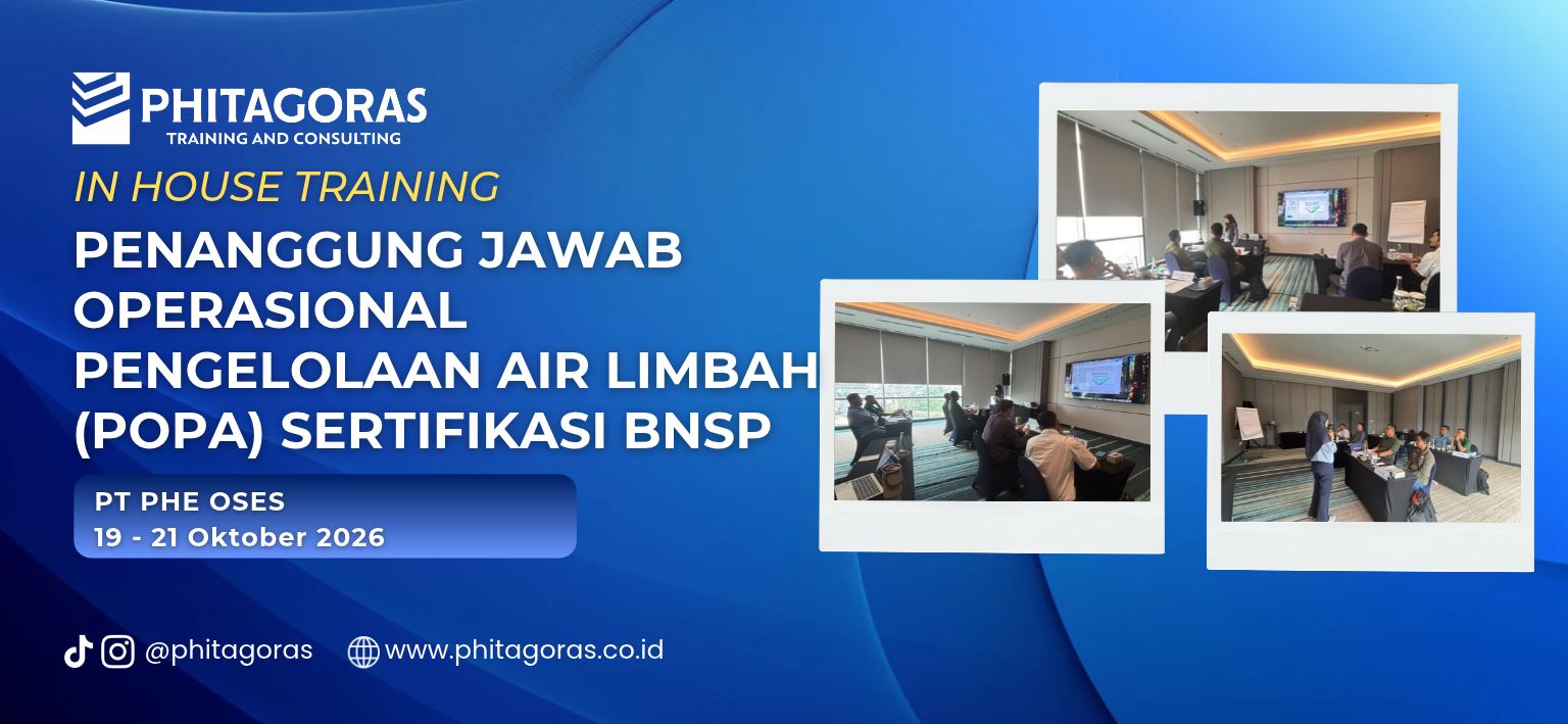 Header In House Training Penanggung Jawab Operasional Pengelolaan Air Limbah (POPA) Sertifikasi BNSP - PT PHE OSES 19 - 21 Oktober 2026