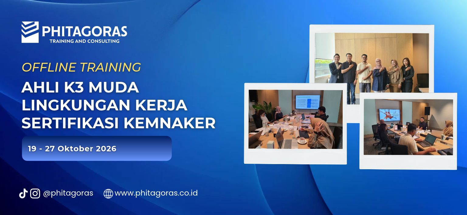 Header Offline Training Ahli K3 Muda Lingkungan Kerja Sertifikasi KEMNAKER 19 - 27 Oktober 2026