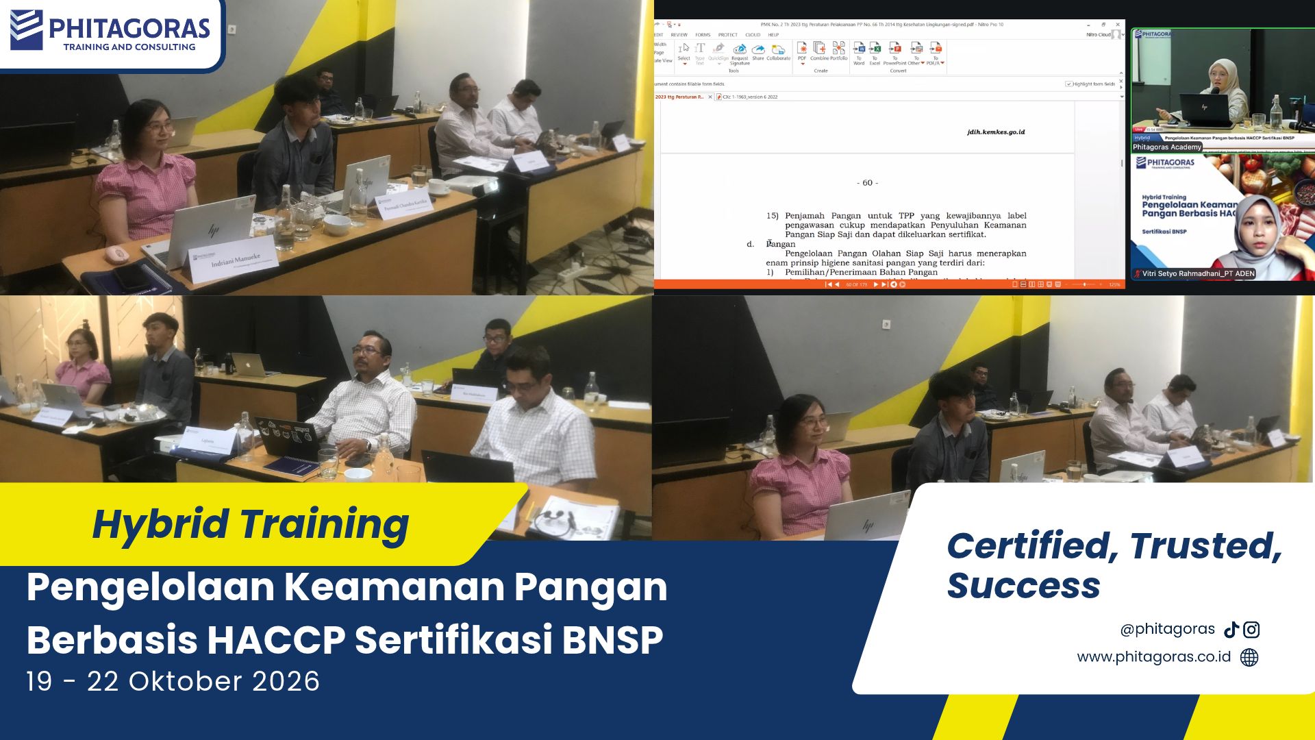 Hybrid Training Pengelolaan Keamanan Pangan Berbasis HACCP Sertifikasi BNSP 19 - 22 Oktober 2026