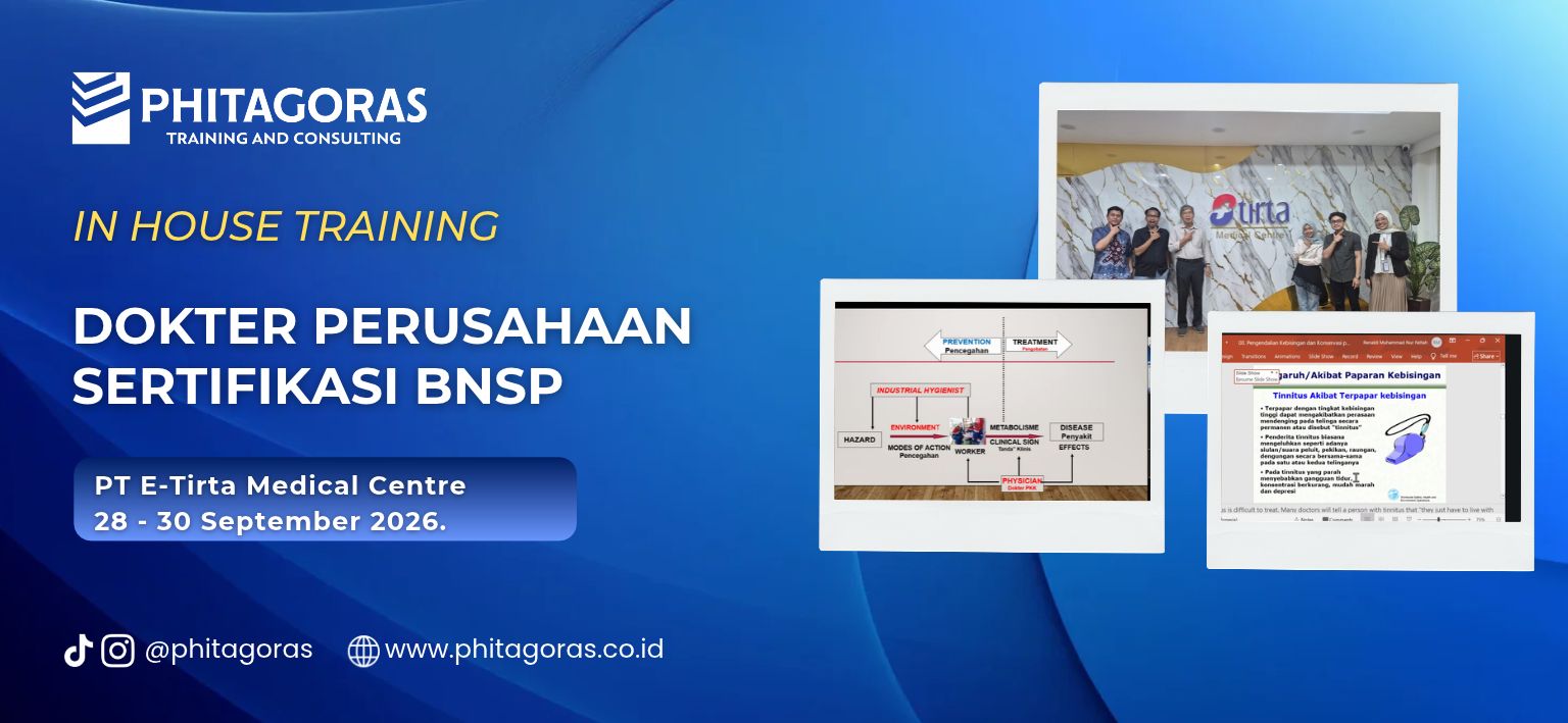 In House Training Dokter Perusahaan Sertifikasi BNSP - PT E-Tirta Medical Centre 28 - 30 September 2026.