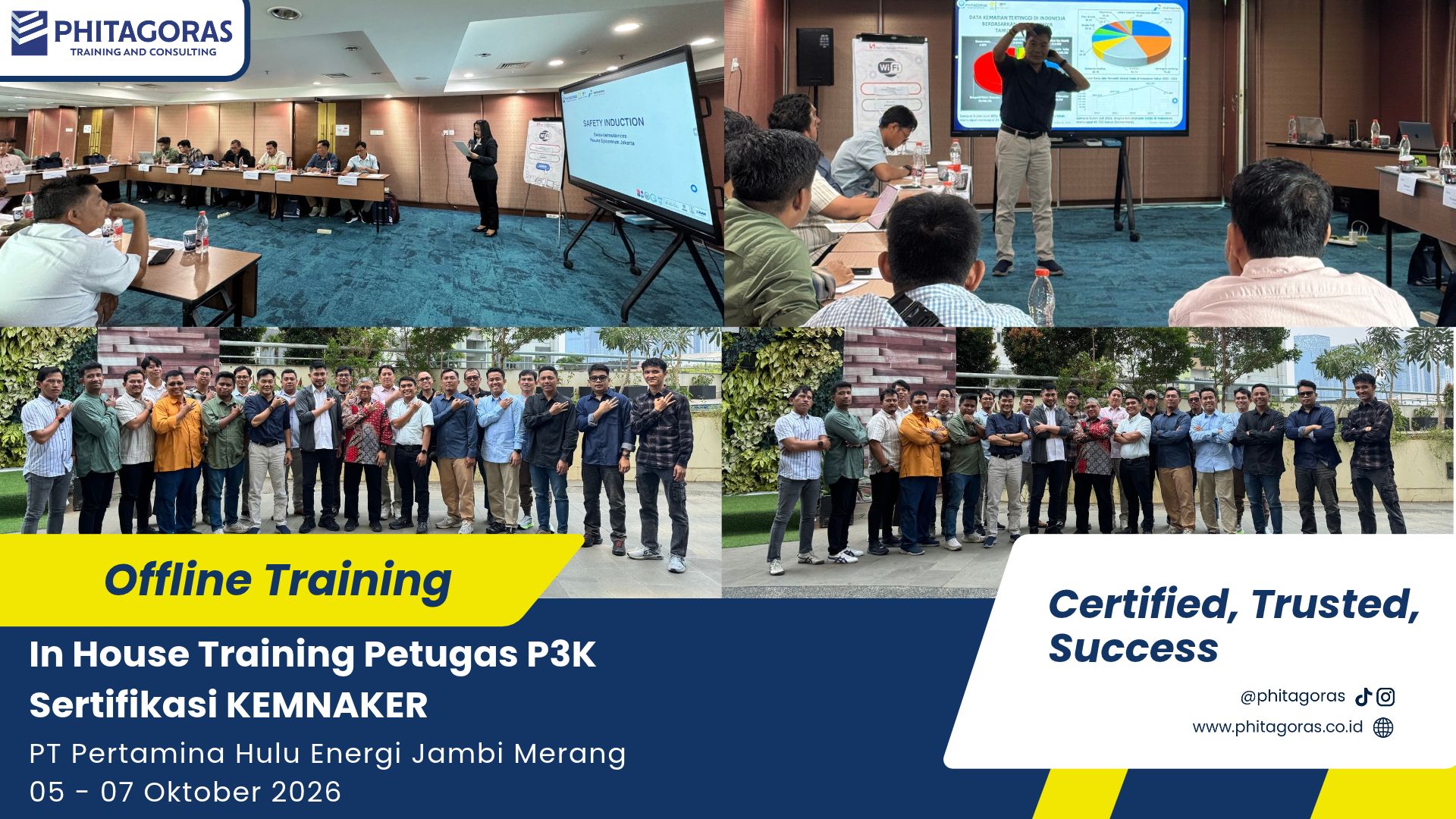In House Training Petugas P3K Sertifikasi KEMNAKER - PT Pertamina Hulu Energi Jambi Merang (5 - 7 Oktober 2026)