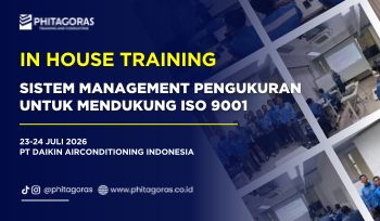Header In House Training Sistem Management Pengukuran untuk Mendukung ISO 9001. Kalibrasi Alat Ukur - PT Daikin Airconditioning Indonesia 23-24 Juli 2026
