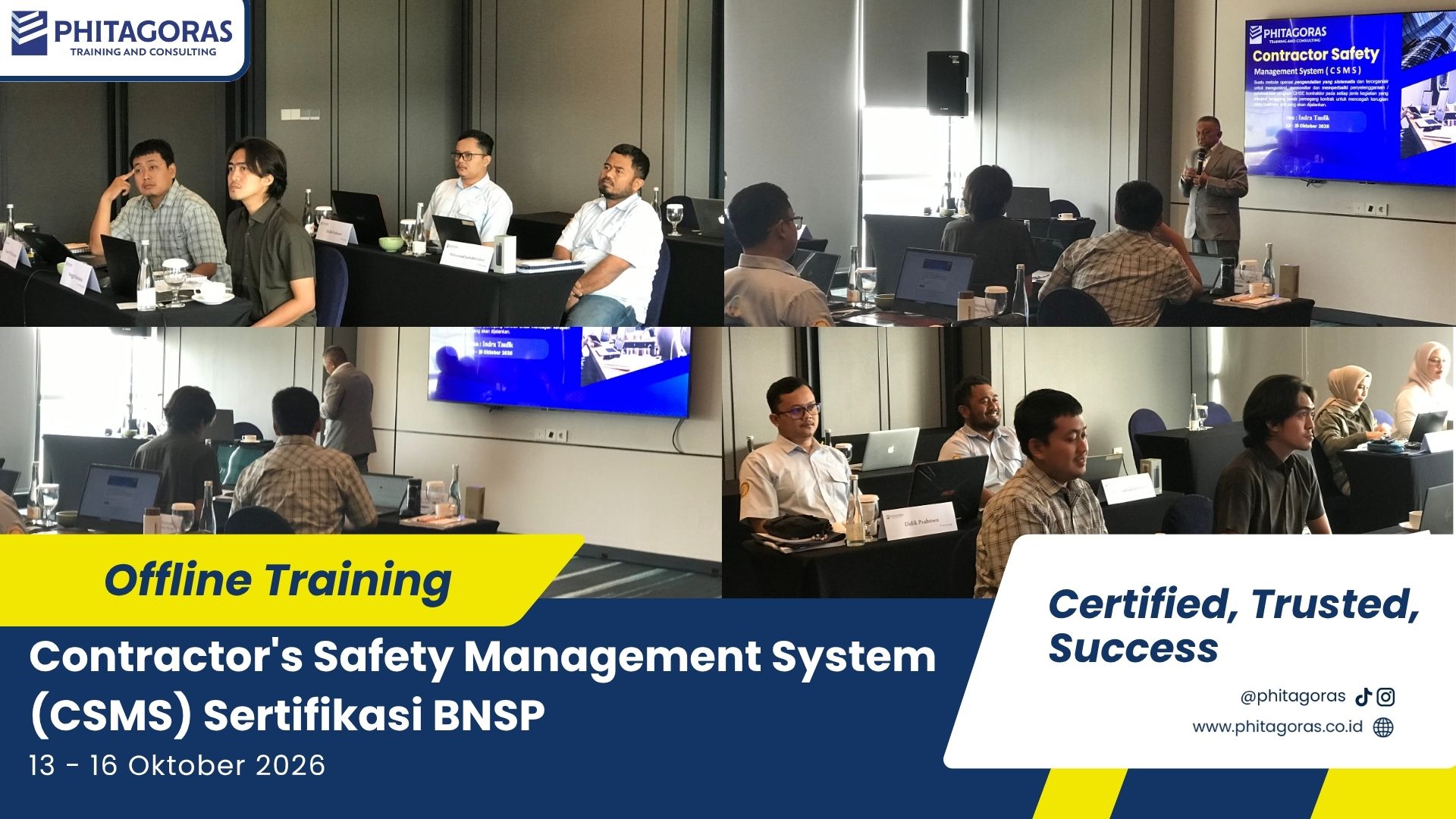 Offline - Jakarta - Contractor's Safety Management System (CSMS) Sertifikasi BNSP, 13 - 16 Oktober 2026.